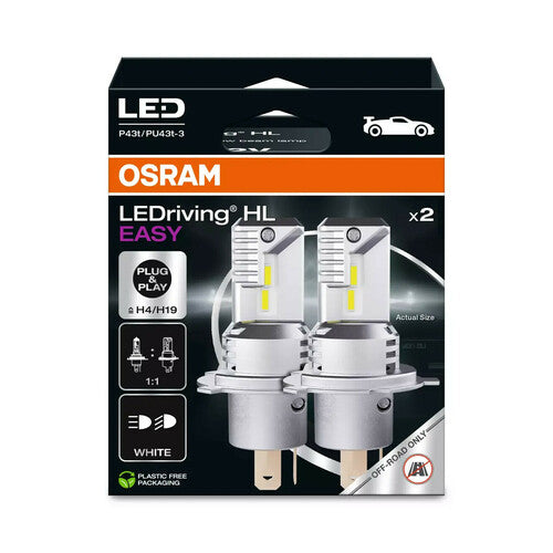 Osram 12V LEDriving HL Easy - (H4/H19) - 18/19W - P43t / PU43t-3 - 2 uds - Caja