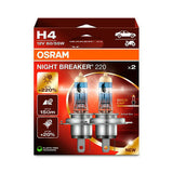 Osram 12V Night Breaker 220 - H4 - 60/55W - P43t - 2 Stück - Box