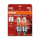 Osram 12V Night Breaker Silber - H4 - 60/55W - P43t - 2 Stück - Box