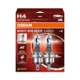 Láser Osram Night Breaker de 12 V - H4 - 60/55 W - P43t - 2 unidades - Caja