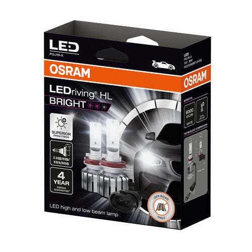 Osram 12V LEDriving HL Bright - (H8/H9/H11/H16) - 19W - PGJ19-X - 2 uds - Caja