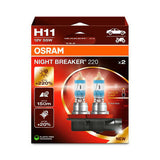 Osram 12V Night Breaker 220 - H11 - 55W - PGJ19-2 - 2 Stück - Box
