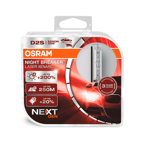 Osram Xenarc Night Breaker Laser (Nächste Generation) – D2S – 35 W – P32d-2 – 2 Stück – Kunststoffbox