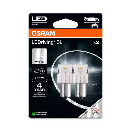 Osram 12V LEDriving SL - (P21W) - 1W - BA15s - 2 Stück - Box - Weiß