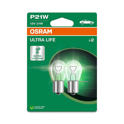 Osram 12V Ultra Life - P21W - 21W - BA15s - 2 uds - Caja