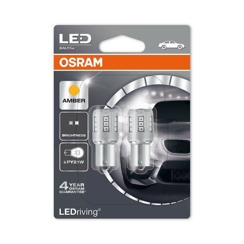 Osram 12V LEDriving Retrofit Led Standard - (PY21W) - BAU15s - 2 pz - Blister - Arancio
