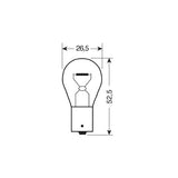 Osram Lampadina 12V Diadem - PR21W - 21W - BAW15s - 1 pz - Blister - Rosso