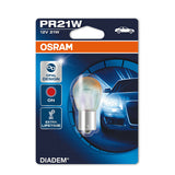 Osram 12V Diadem-Glühbirne – PR21W – 21W – BAW15s – 1 Stück – Blisterverpackung – Rot