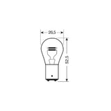 Osram Lampadina 12V Diadem - PR21/5W - 21/5W - BAW15d - 1 pz - Blister - Rosso