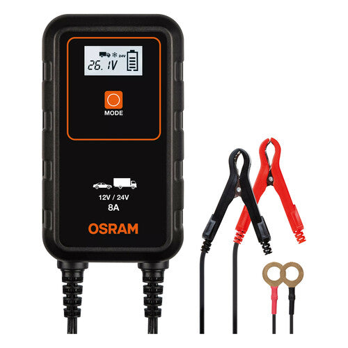 Osram BATTERYcharge 908, cargador y mantenedor de batería inteligente con ciclo de carga multietapa
