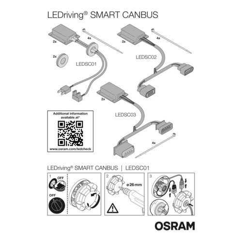Osram LEDriving SMART CANBUS - 12V - H7, 12W, PX26d