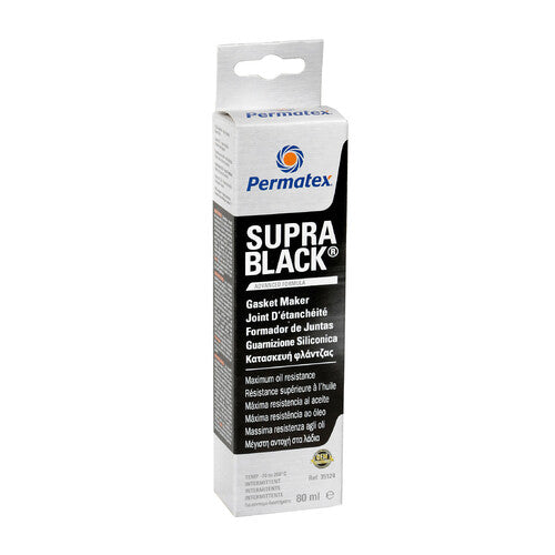 Junta de silicona Permatex Supra Black de secado rápido - 80 ml