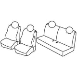 Sitzbezug-Set Schwarz/Blau Fiat 500 07/07&gt;06/15 Fiat 500C 07/09&gt;06/15 C15002D