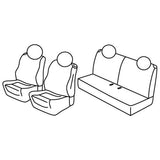 Seat Cover Set Grey/Black Fiat 500 07/07&gt;06/15 500C 07/09&gt;06/15 C15003C