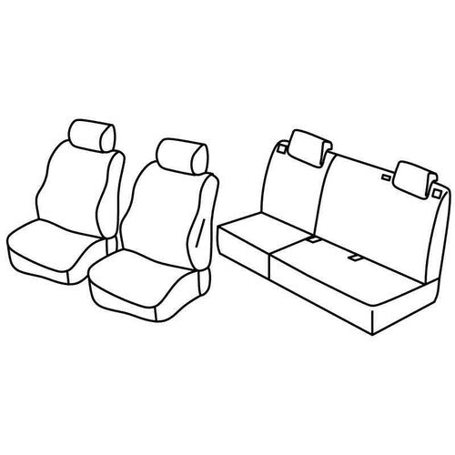 Hochwertiger Sitzbezugsatz Grau/Schwarz Fiat Grande Punto 5-Sitzer 09/05&gt;04/12 C15043C