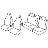 Juego de fundas de asiento superiores para lámpara - Beige - Fiat 500L (09/12>) QD15004B