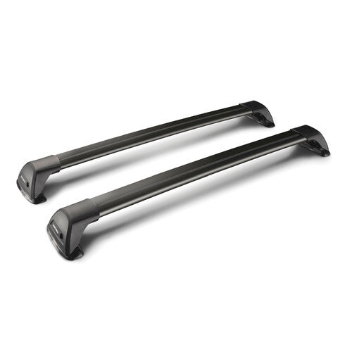 Yakima Dachreling aus schwarzem Aluminium, 105 cm, passend für Audi A6 4-Sitzer ab 07/18 (Standard, ohne Glas).