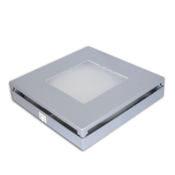 Plafoniera argento con interruttore - 10 W LUC701