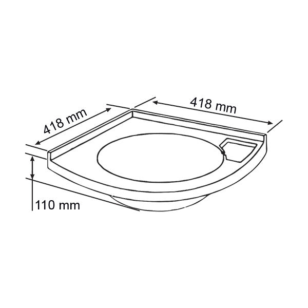 Fregadero de esquina termoformado para autocaravanas y furgonetas LVL501