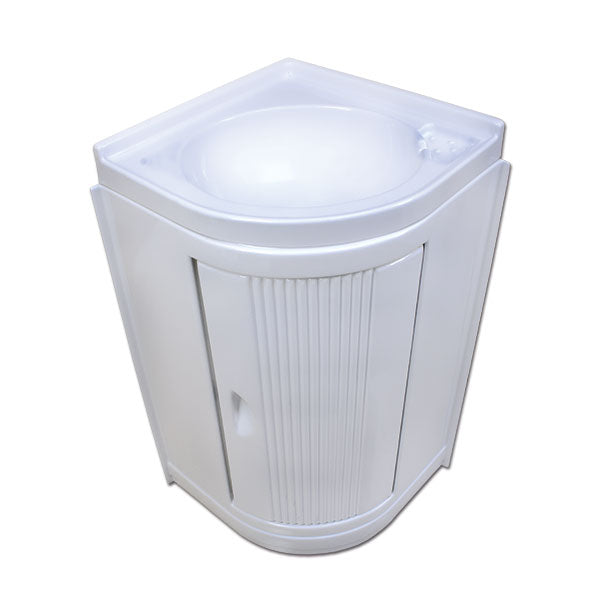 Corner Van and Camper Sink with White Cabinet LVL506