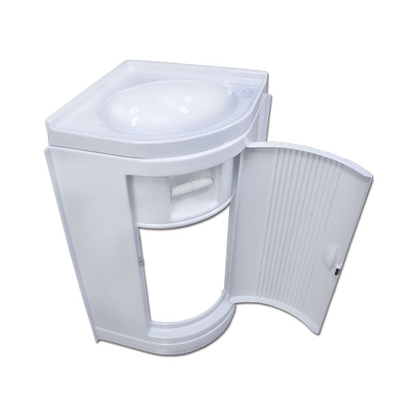 Lavandino Van e Camper angolare con mobiletto bianco LVL506