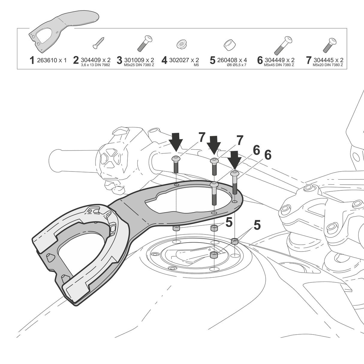 Sistema de fijación Shad Click para bolsa de depósito MOTO GUZZI V85 TT / V85 TT TRAVEL 2024 M012CS