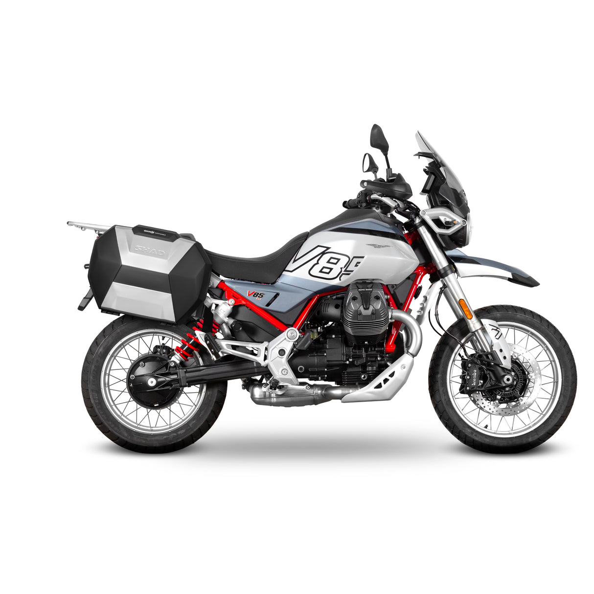 KIT VALIGIE LATERALI SHAD SH23 + TELAIO 3P SYSTEM MOTO GUZZI V85 TT / V85 TT TRAVEL 24