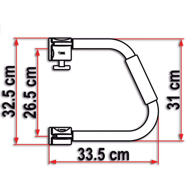 Fiamma Security 31  Maniglia di Sicurezza Pieghevole in Alluminio Bianco 03513-01-
