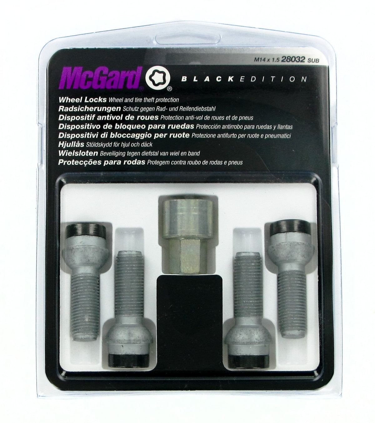 McGard Bulloni ruota auto sferici kit 4 pz - Black Edition - E110