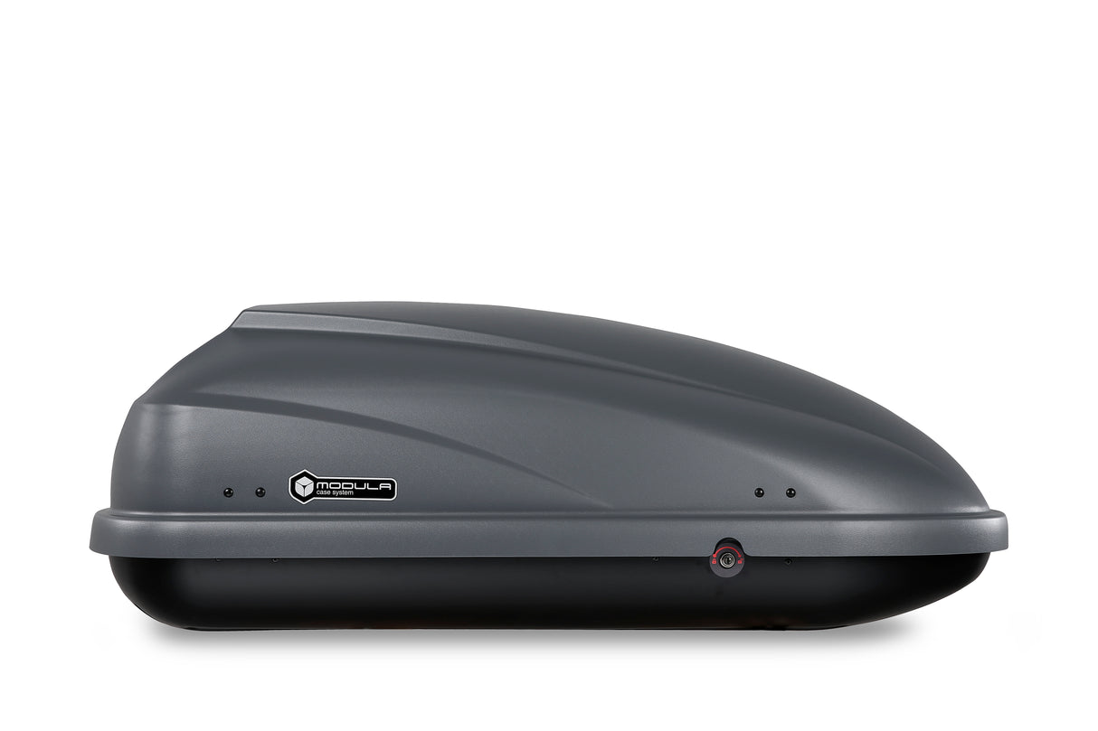 MODULA Travel Easy 370 Dachbox für Autos, Mattgrau, 139 x 70,8 x 47,9 cm