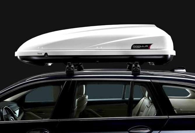 MODULA Box Portatutto Tetto Auto Travel Easy 460 Bianco Lucido 197X70,8X47,9 CM