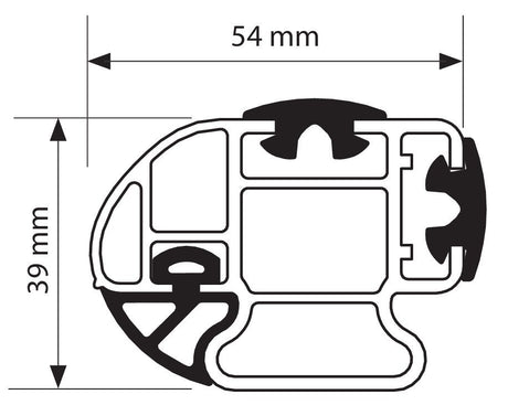 Nordrive Kargo-Plus, barra portatutto alluminio - 150 cm N10040