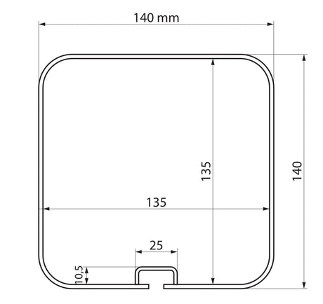 Nordrive Van-Tube 2000, portatubi in alluminio per veicoli commerciali - 222 cm N11040