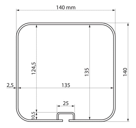 Nordrive Van-Tube 3000, portatubi in alluminio per veicoli commerciali - 322 cm N11041