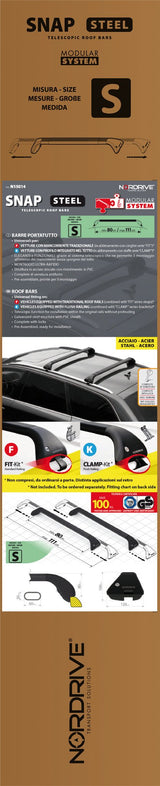 Lampa Snap Steel Barre Portatutto Telescopiche in Acciaio - S 80÷111 cm