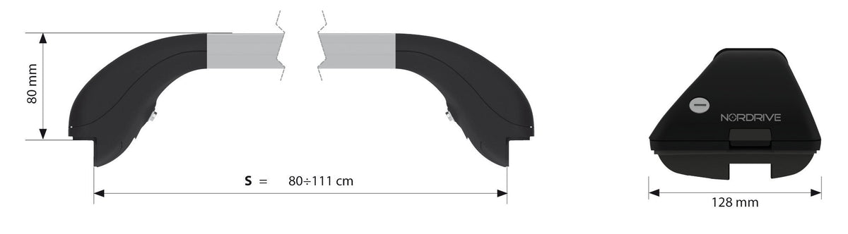 Lampa Snap Alu Telescopic Aluminum Roof Rack Bars - S 80÷111 cm