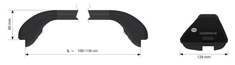 Snap Steel coppia barre portatutto telescopiche in acciaio L 100136 cm N15016