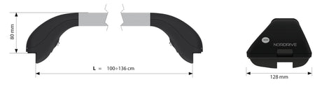 Snap Alu coppia barre portatutto telescopiche in alluminio L 100136 cm N15017