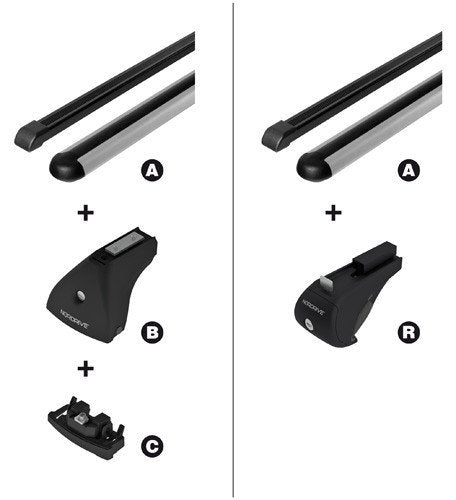 Quadra coppia barre portatutto acciaio L 127 cm N15021