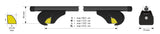 Nordrive Helio Black Rail, set completo barre portatutto in alluminio - L - Evos RA N15041