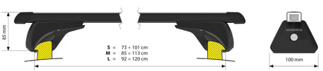 In-Rail Steel coppia barre portatutto in acciaio L 127 cm N15051