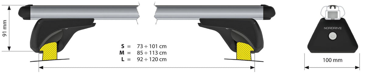 Lampa Alumia In-Rail Set Barre Portatutto Alluminio Evos IA 108 cm