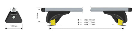 Nowa coppia barre portatutto in alluminio M 120 cm N15065