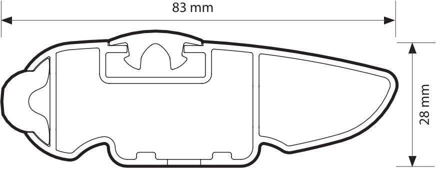 Nordrive Silenzio CX Black, barra portatutto in alluminio - 124 cm N15231