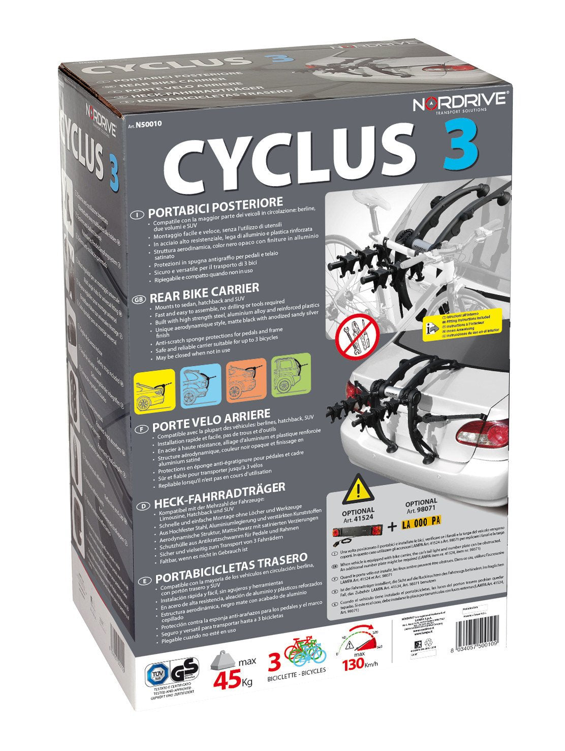 Nordrive Cyclus 3, portabici posteriore N50010