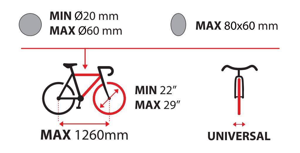 Lampa Bike-One Portabicicletta da Tetto in Acciaio - Nero