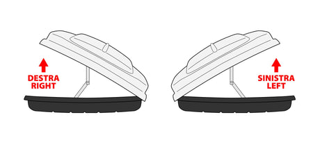 Nordrive Box 430D, box tetto in ABS, 430 litri, doppia apertura - Nero lucido N60015