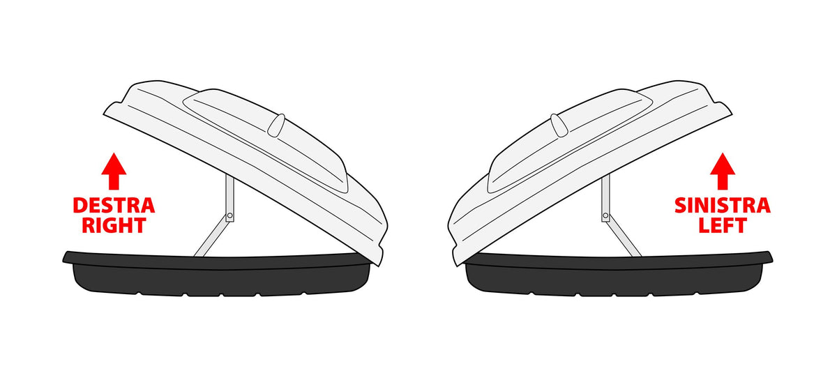Nordrive Box 530D, box tetto in ABS, 530 litri, doppia apertura - Nero lucido N60025