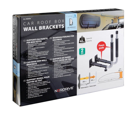 Nordrive Coppia SUPPRTI BOX AUTO GARAGE PORTATUTTO da parete - Tipo 1 laterale N60050