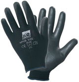 Ico Pair of Nylon PU Black Gloves Size M/7